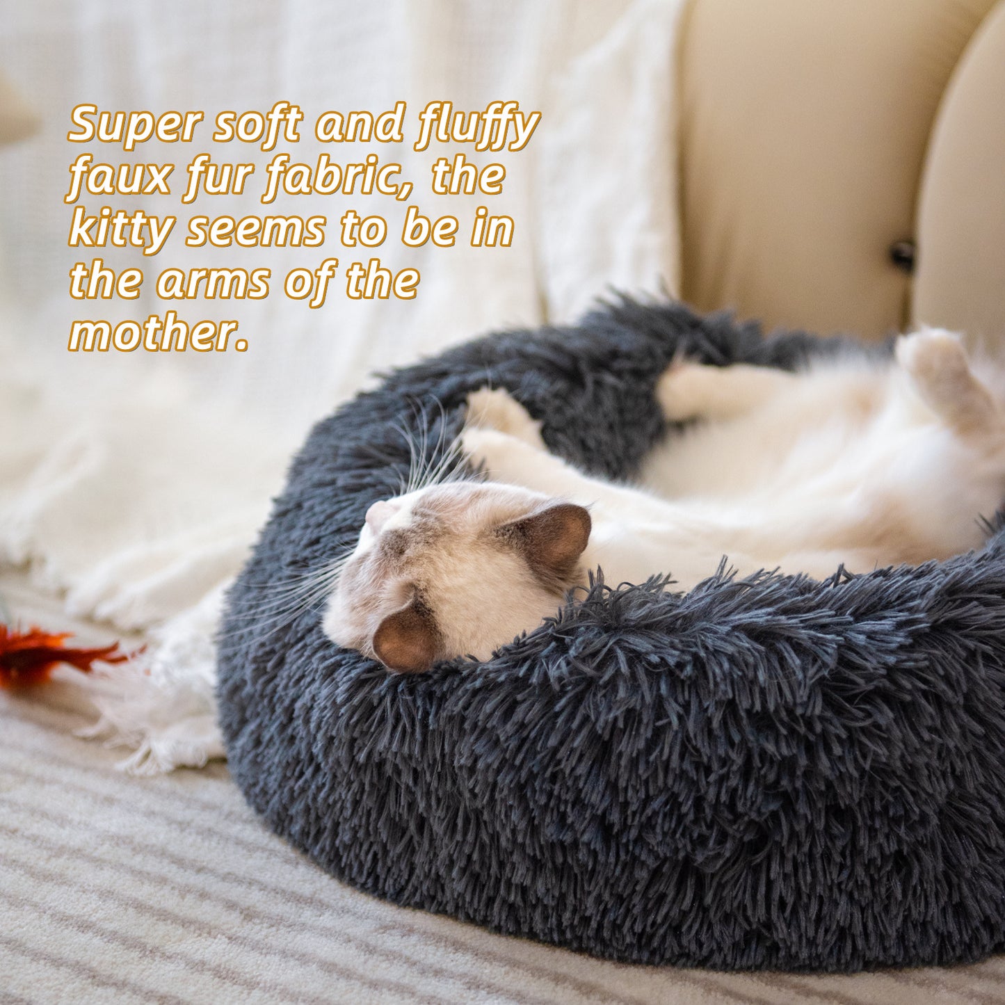 Calming Donut Dog Bed | Washable Plush Dog Cushion for Anxiety Relief beds