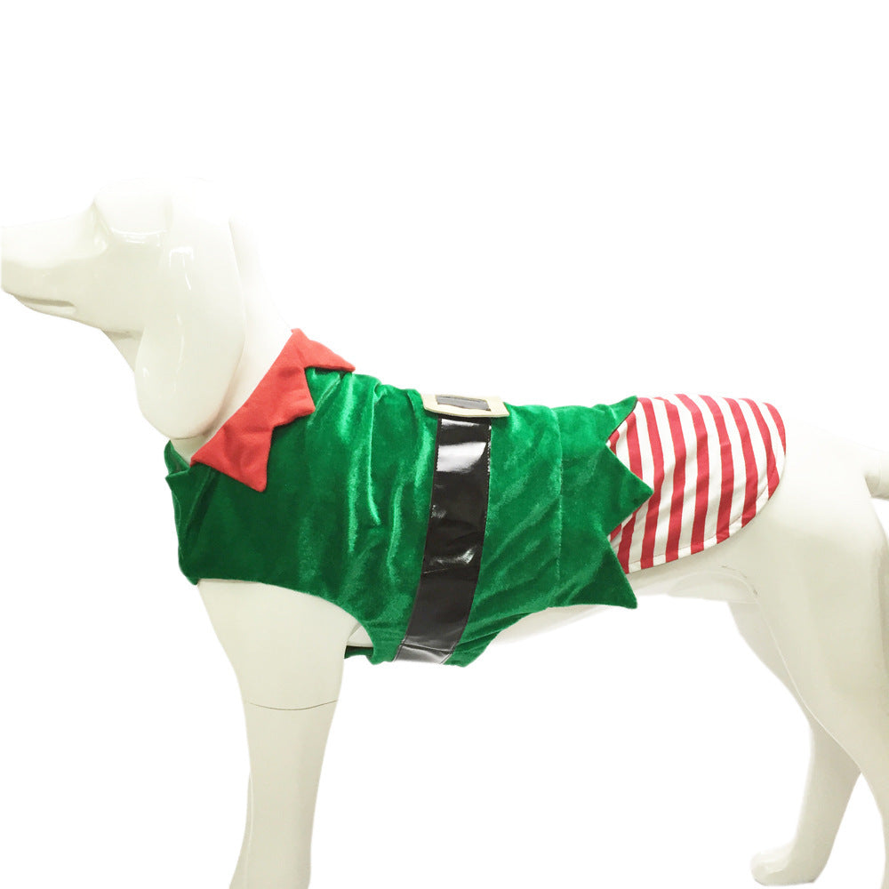 Fashion Christmas Clothes Green Elf Pet Dog Christmas Costume Green / 2XL christmas