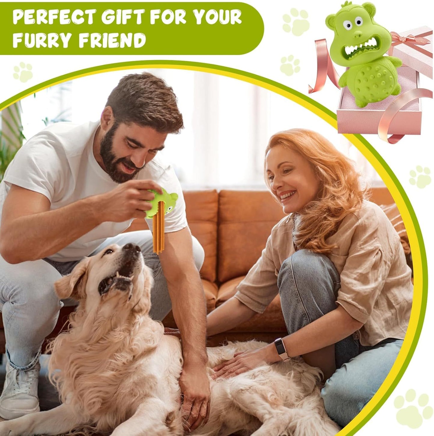Squeaky Rubber Dog Chew Toy | Interactive Dog Treat Dispenser for Aggressive Chewers beds