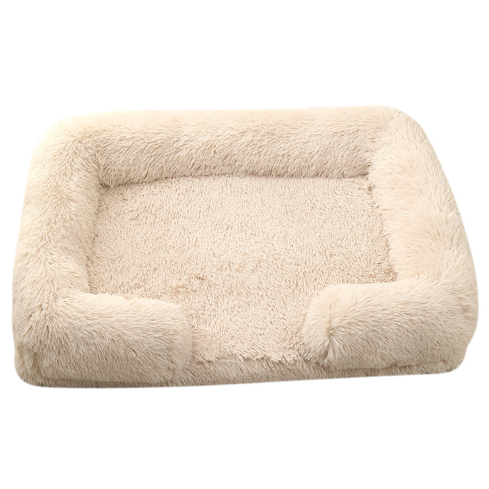 Cozy Plush Round Dog Bed for Winter Multiple Colors And Sizes M27 Light Brown / L No Inner Sleeve Accessories