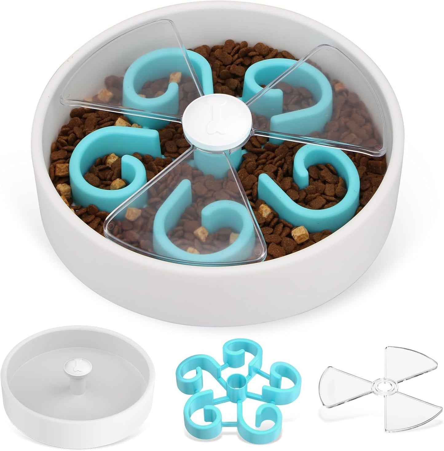 Interactive Dog Slow Feeder Puzzle Bowl | Maze Design for Anti Bloat Dog Bowl Flower food