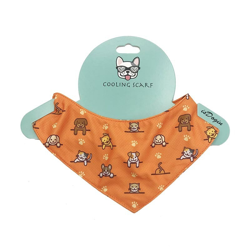 Dog Cooling Bandana: All Season Dog Cooling Scarf Orange / L Accessories