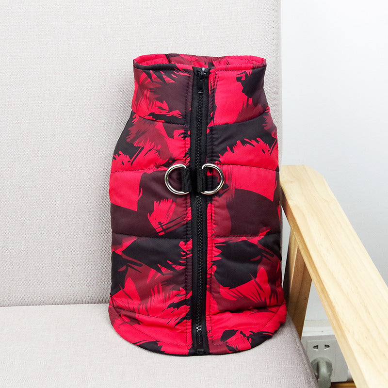 Waterproof Winter Dog Coat | Warm And Casual Dog Cotton Vest - Graffiti red / 3XL - coats