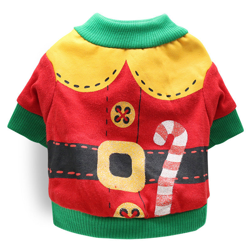 Casual Christmas Pet Dog T shirt Cotton Holiday Dog Apparel 2 style / L christmas