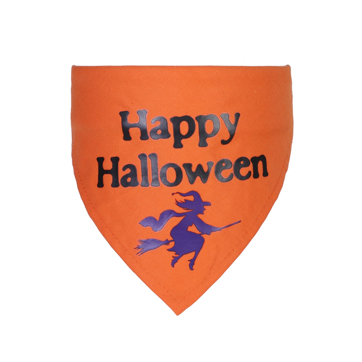 Large Dog Triangle Scarf: Halloween Ghost Festival Dog Bandana Orange happy Accessories