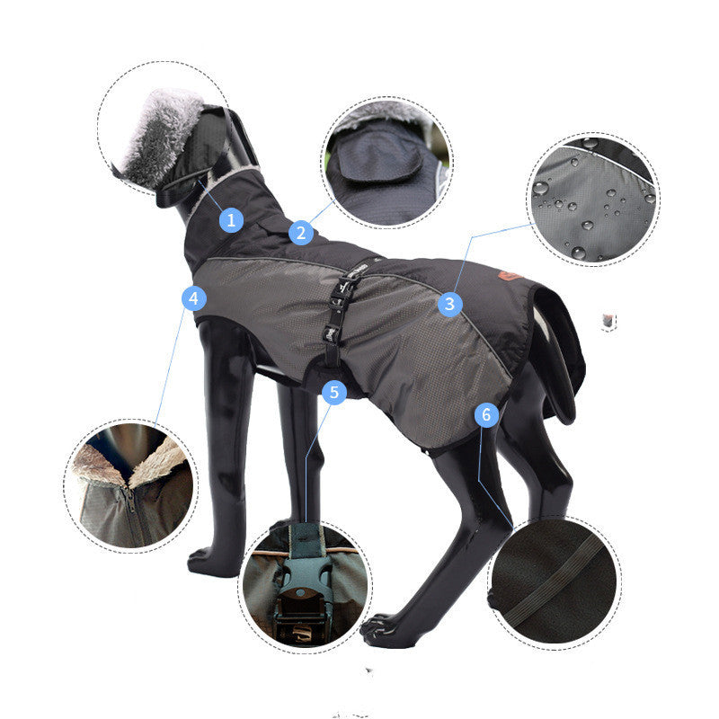 Waterproof Dog Raincoat: Heavy-Duty All-Weather Jacket with Fleece Lining - Accessories