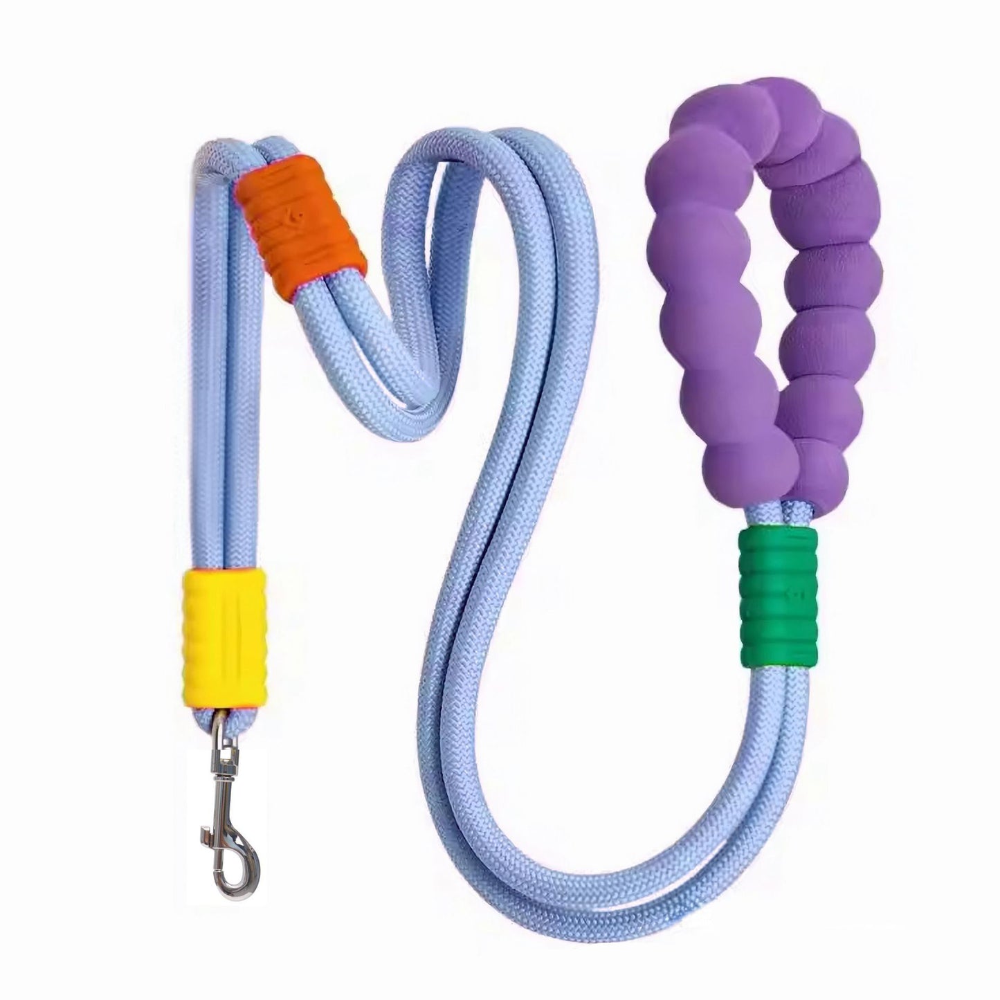 Nylon Dog Leash with Comfortable Foam Handle | Anti-Slip Dog Traction Rope - Sky blue - leash