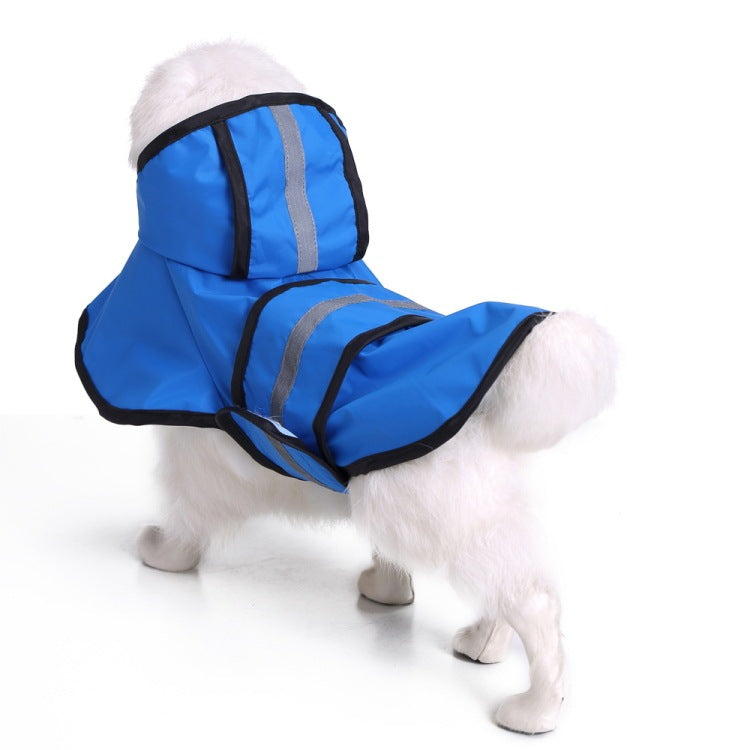 Dog Raincoat Poncho: Waterproof Polyester Dog Jacket with Hood - Blue / 3XL - Accessories