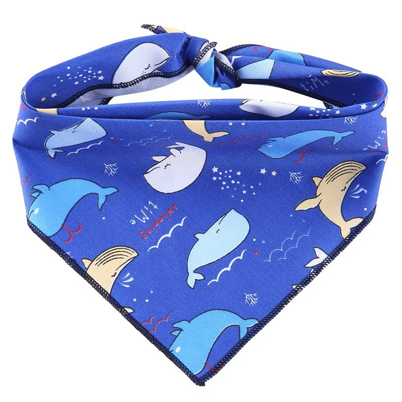 Dog Scarf And Triangle Bandana: 100% Cotton Dog Clothes Accessories Dolphin / XL Accessories