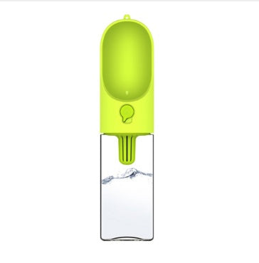 Portable Dog Travel Water Bottle | 400ml Outdoor Dog Drinking Fountain - Green - travel