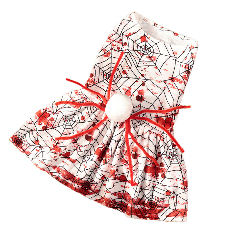 Halloween Personalized Bloodshot Spider Dog Skirt Clothes: Spooky Dog Costume Accessories