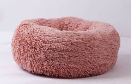 Calming Donut Dog Bed | Washable Plush Dog Cushion for Anxiety Relief Skin Pink / 15.7X7.9inch beds