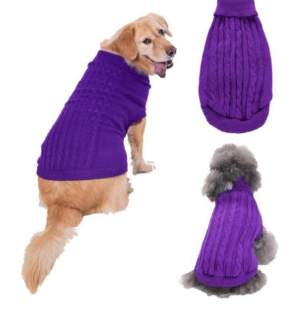 Warm Wool Knitted Dog Sweater | Soft Dog Pullover And Sweater Purple / 2XL Accessories