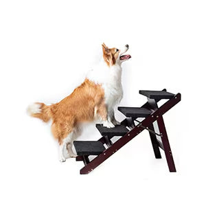 4 Level Foldable Wooden Dog Stairs And Ramp | Dog Ladder for Beds And Cars home