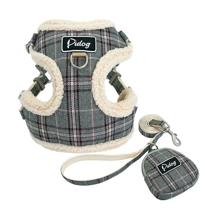 Adjustable Dog Harness and Leash Set for Small and Medium Dogs - Gray / M - Accessories