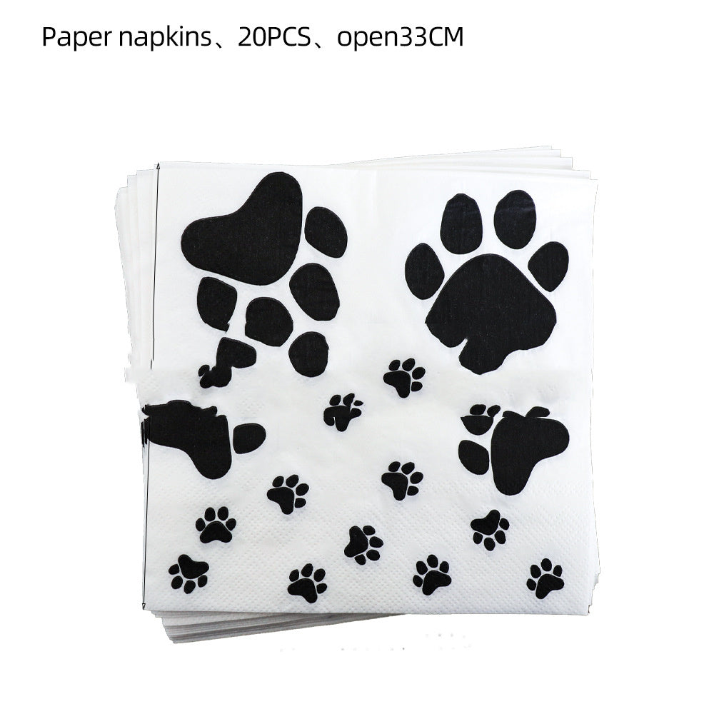 Birthday Party Decoration Dog Paw Tableware Set For Dog’s Birthdays B birthday