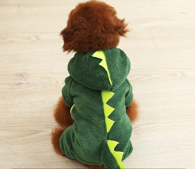Winter Warm Dog Costume Sweater | Soft Coral Fleece Outfit for Dogs Dinosaur / 2XL costumes