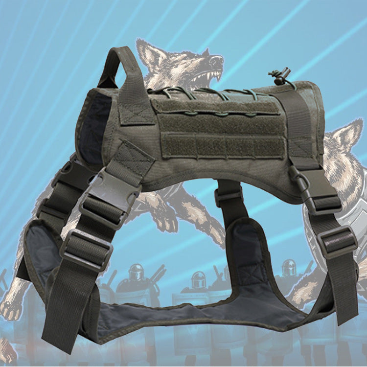 Tactical Dog Harness And Vest | Outdoor Dog Training Gear with Reflective Nylon harness