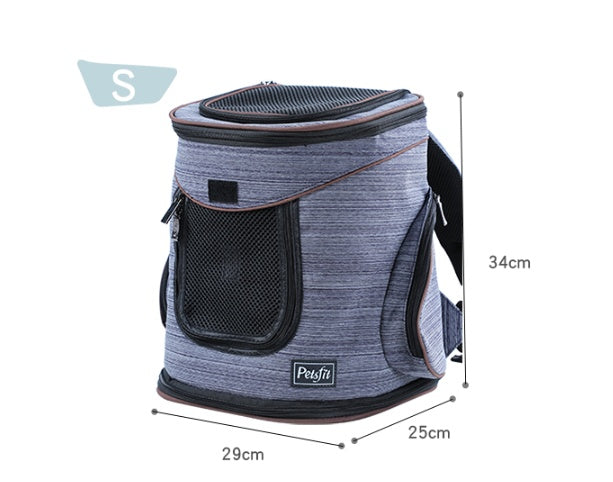 Dog Backpack Carrier For Travelling | Hands-Free Travel Bag for Small Size Dogs - Blue - Dog Travel Essential