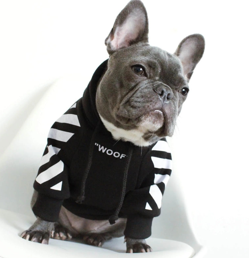 Sports Style Three Stripe Dog Sweater | Warm Fashionable Winter Dog Coat Black / L beds