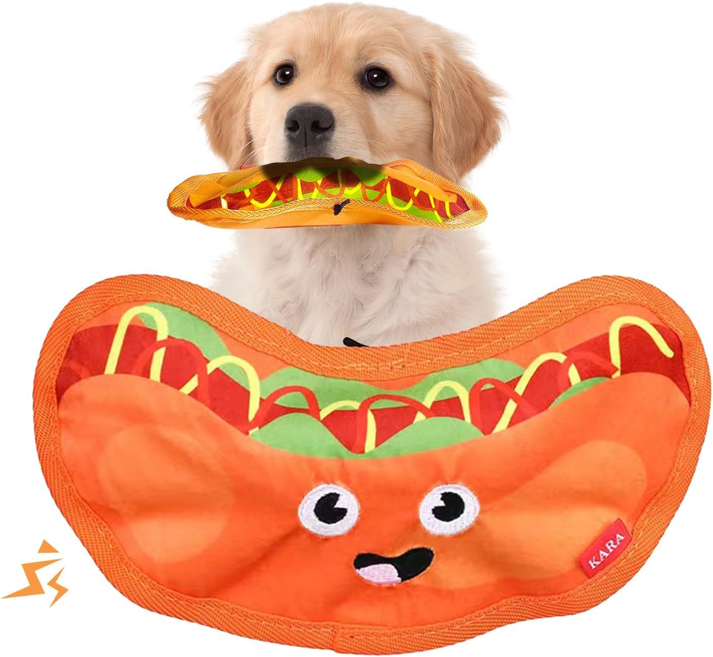 Squeaky Crinkle Hamburger Dog Toy | No Stuffing Interactive Dpg Chew Toy beds