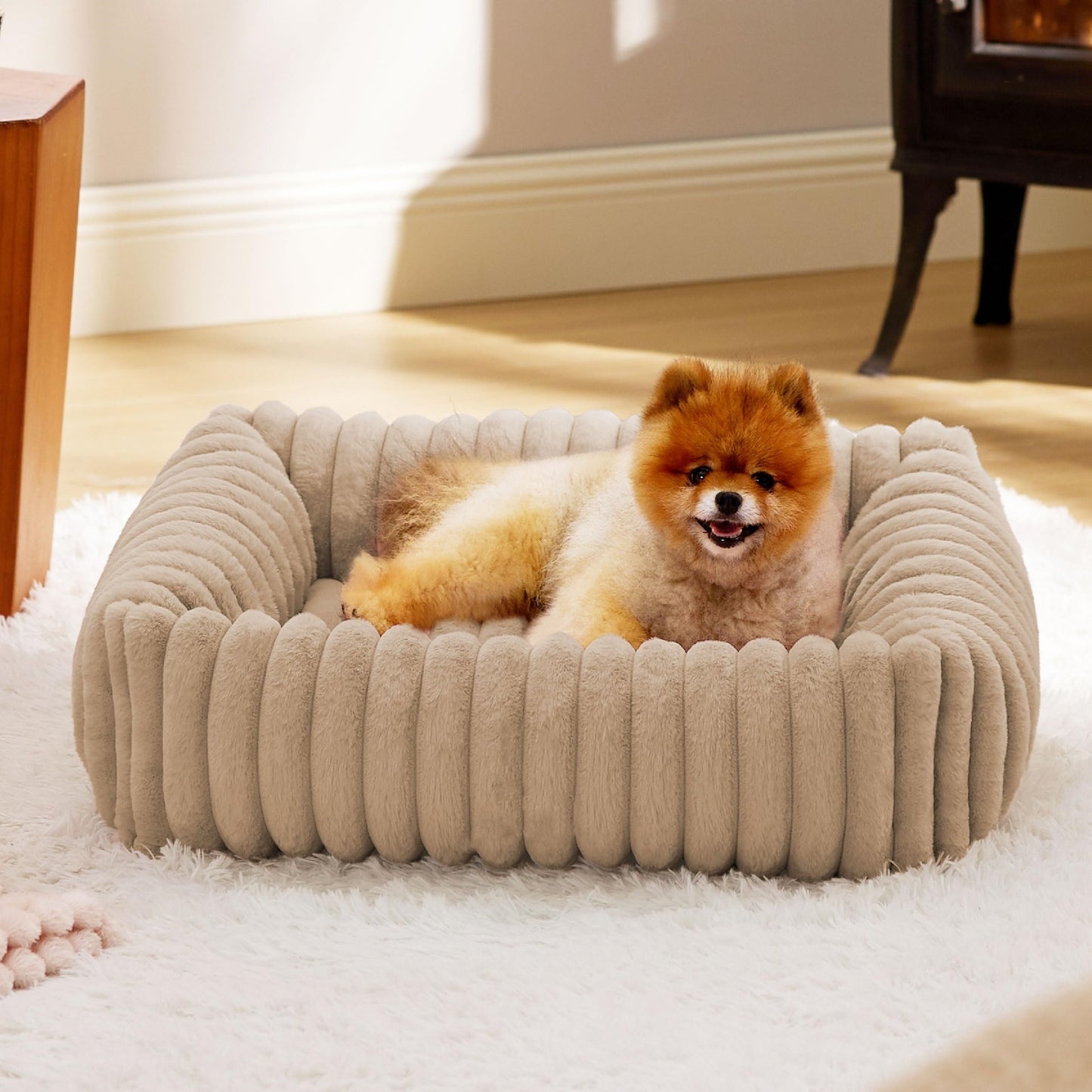 Cozy Corduroy Dog Bed | Winter Warm And Removable Cushion for Dogs beds