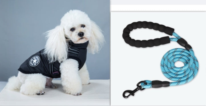 Waterproof Winter Dog Coat with Built-in Harness | Warm Dog Jacket For Winter - Black / 2XL - Coats & Dog Vests