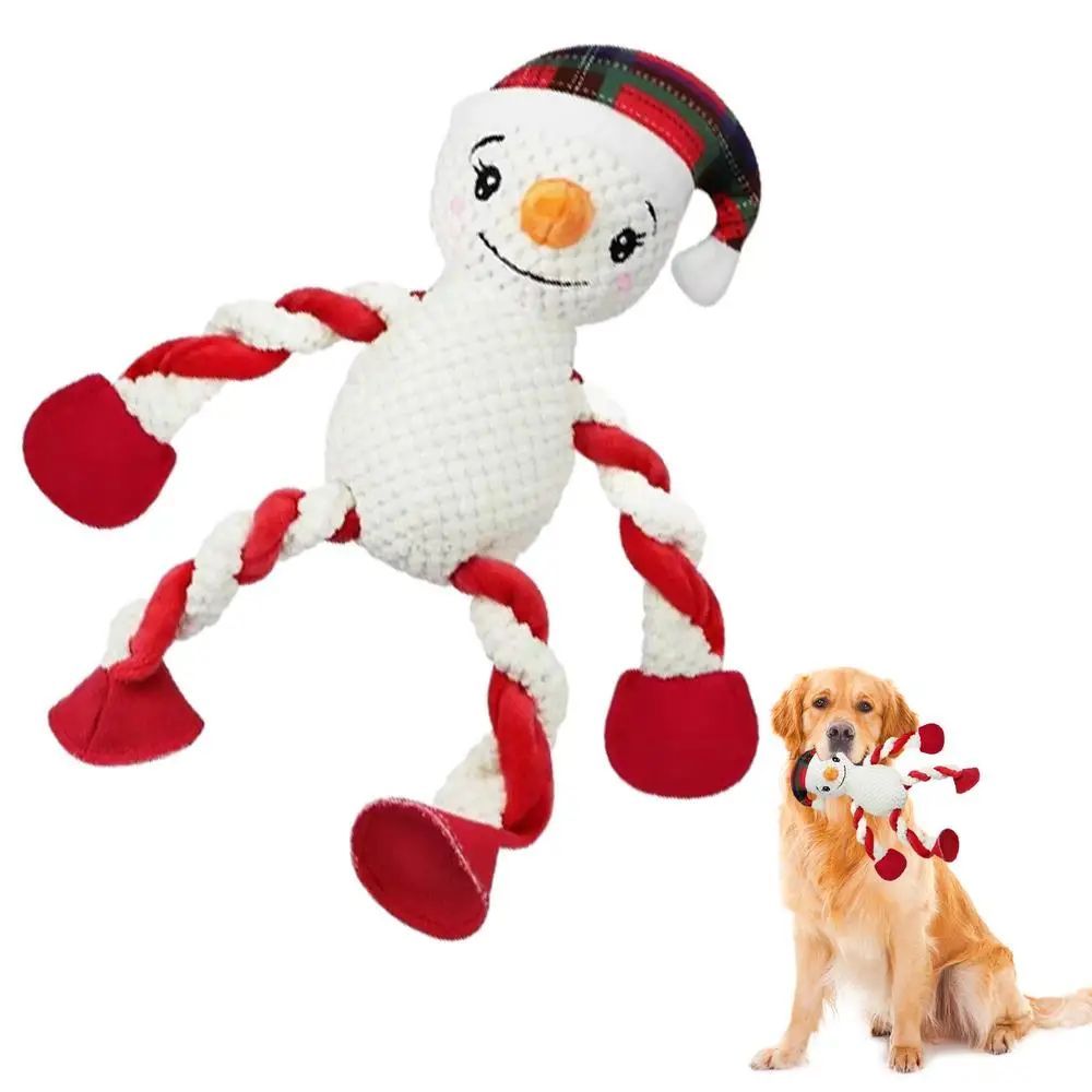 Squeaky Christmas Dog Toy | Interactive Holiday Chew Toy for Dogs White toys