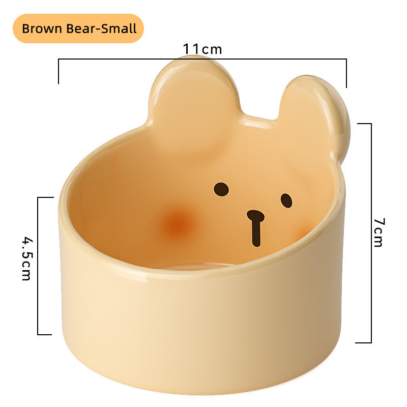 Blush Critter Elevated Ceramic Dog Bowl | Neck Protection Dish for Dogs Yellow / Small home