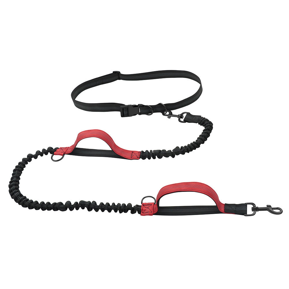 Hands-Free Bungee Dog Leash | Elastic Dog Running Leash - Red - leash