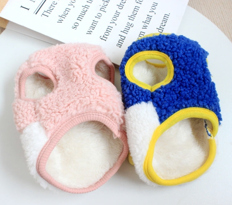 Double Layer Fleece Dog Vest | Contrasting Color Dog Coat coats