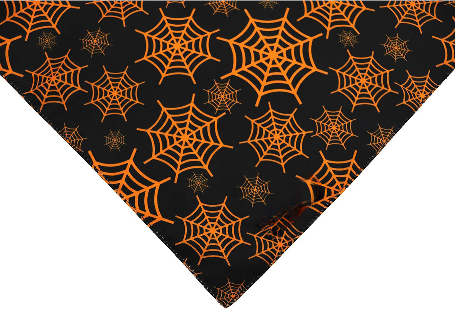 Halloween Dog Bandana | Reversible Pumpkin And Spider Web Dog Bandana Black bow