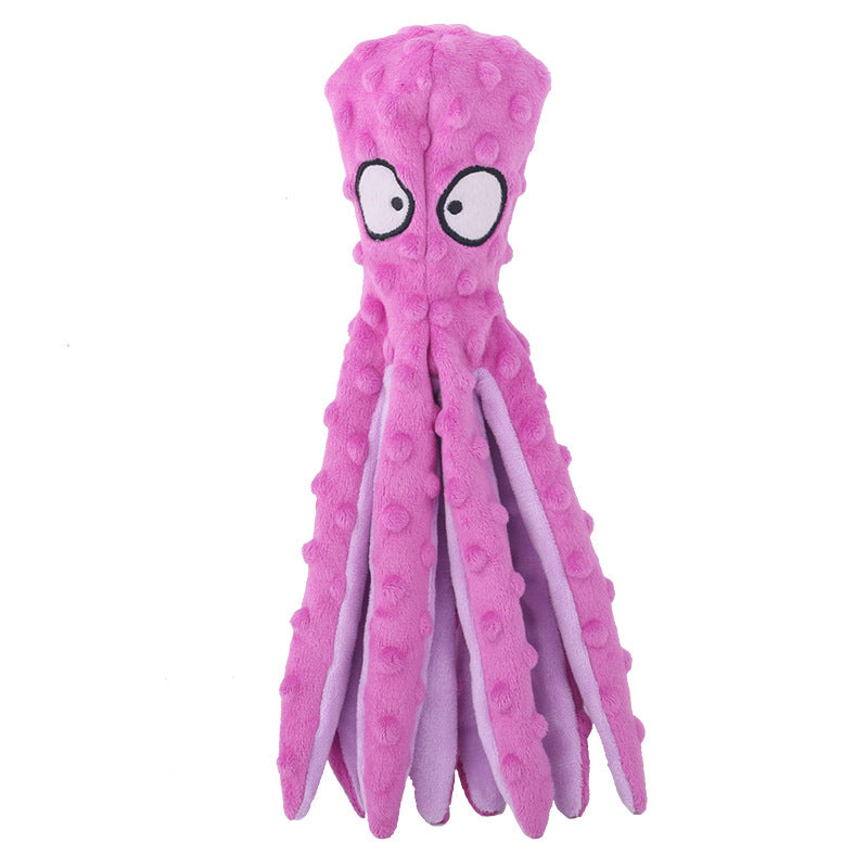 Plush Octopus Dog Squeaky Toy | Dog Interactive Play Purple eco