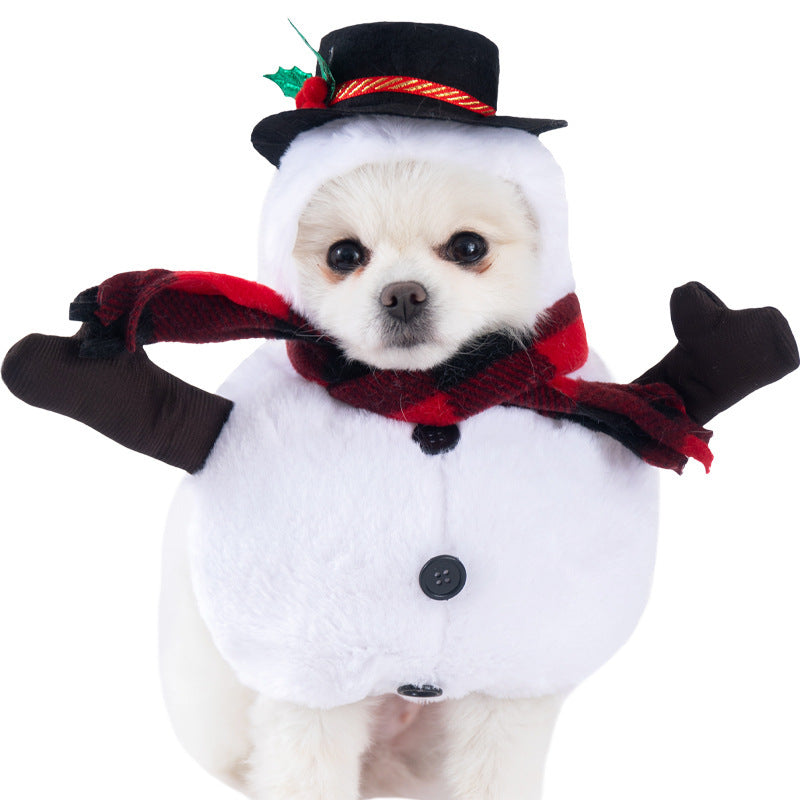 Halloween Funny Dog Clothes: Creative Dog Transformation Costume Snowman Outfit / L Accessories