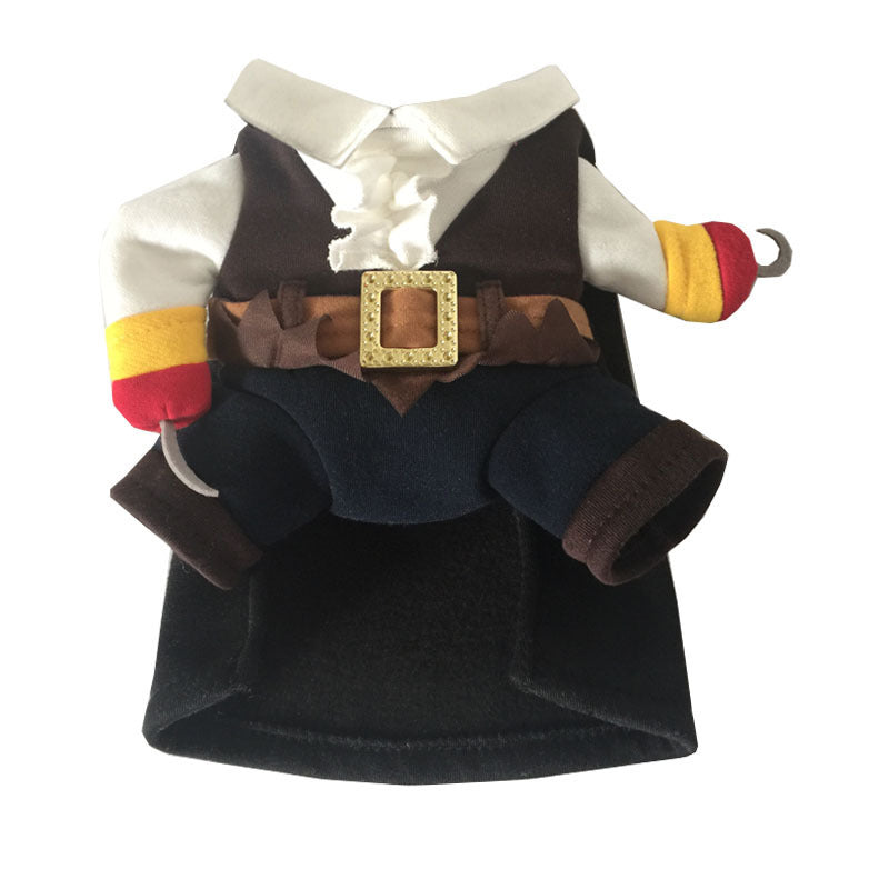 Halloween Funny Dog Clothes: Pirate Dog Costume Jumpsuit Accessories