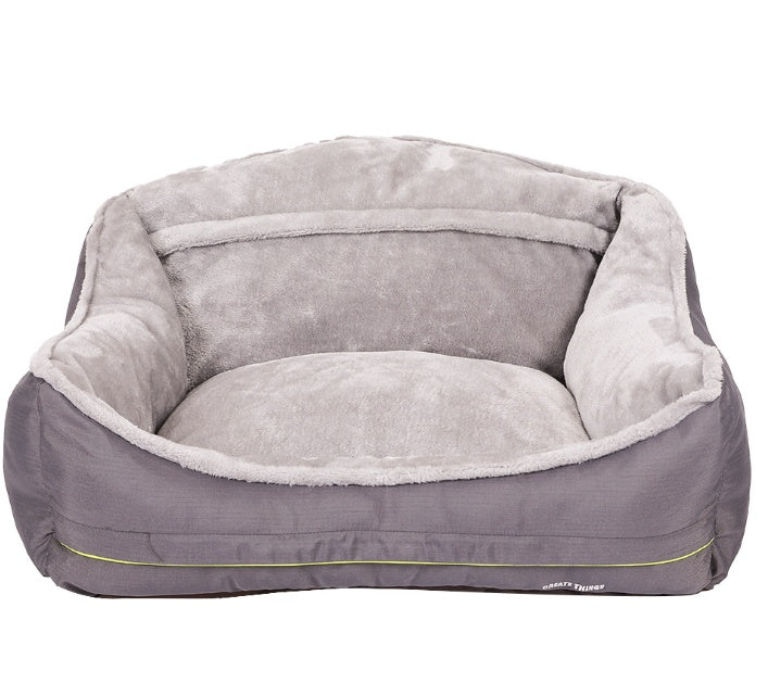 Plush Dog Sofa Bed Washable And Available in Multiple Sizes Grey / 60x50x H37cm Accessories