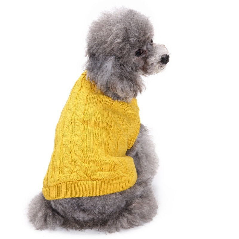 Warm Wool Knitted Dog Sweater | Soft Dog Pullover And Sweater Yellow / 2XL Accessories