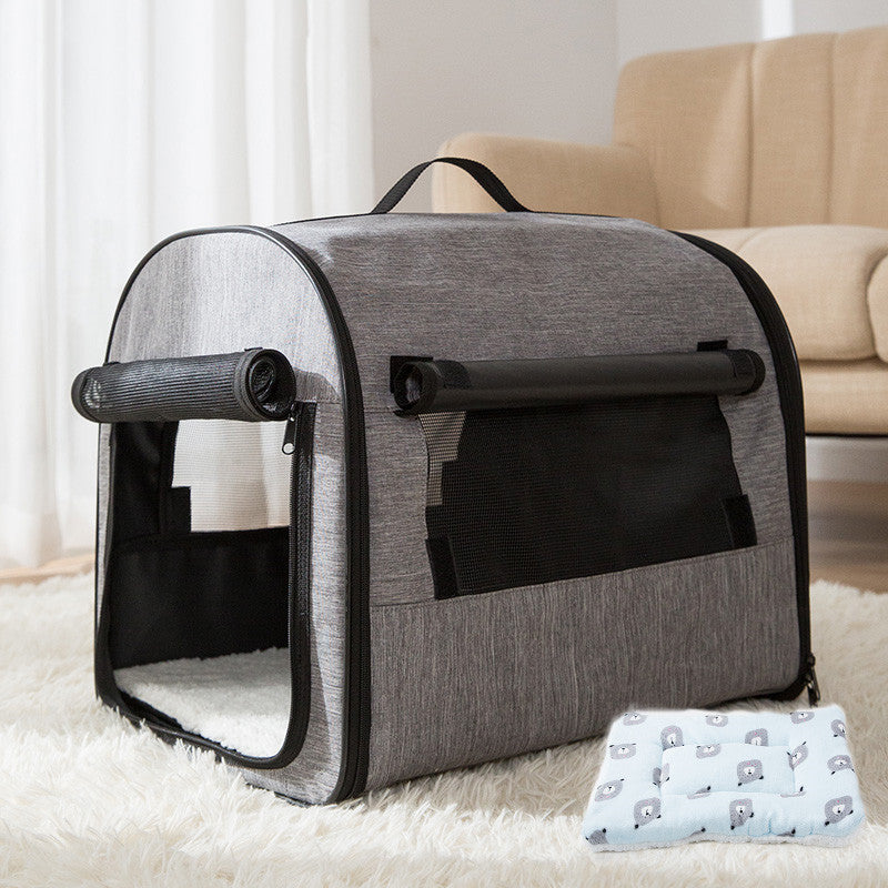 Portable Cylinder Dog Carrier | Washable Travel Bag for Dogs Gray padded / M house