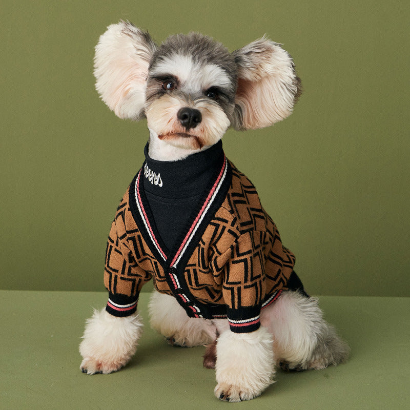 Black High Collar Wool Dog Sweater | Warm And Stylish Dog Apparel Accessories