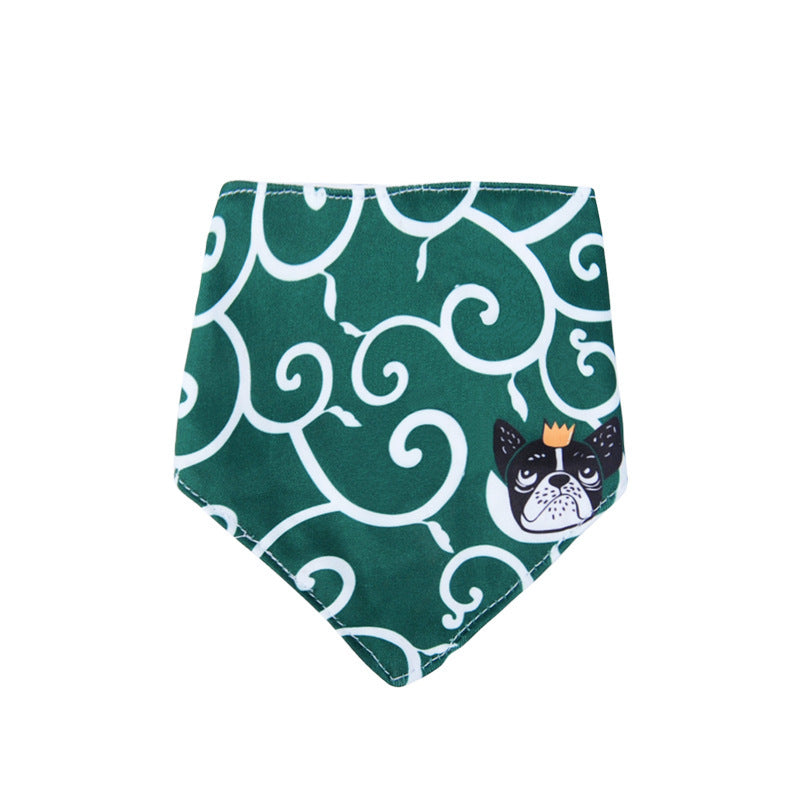 Dog Triangle Scarf: Small Dog Bib and Bandana Green / L Accessories