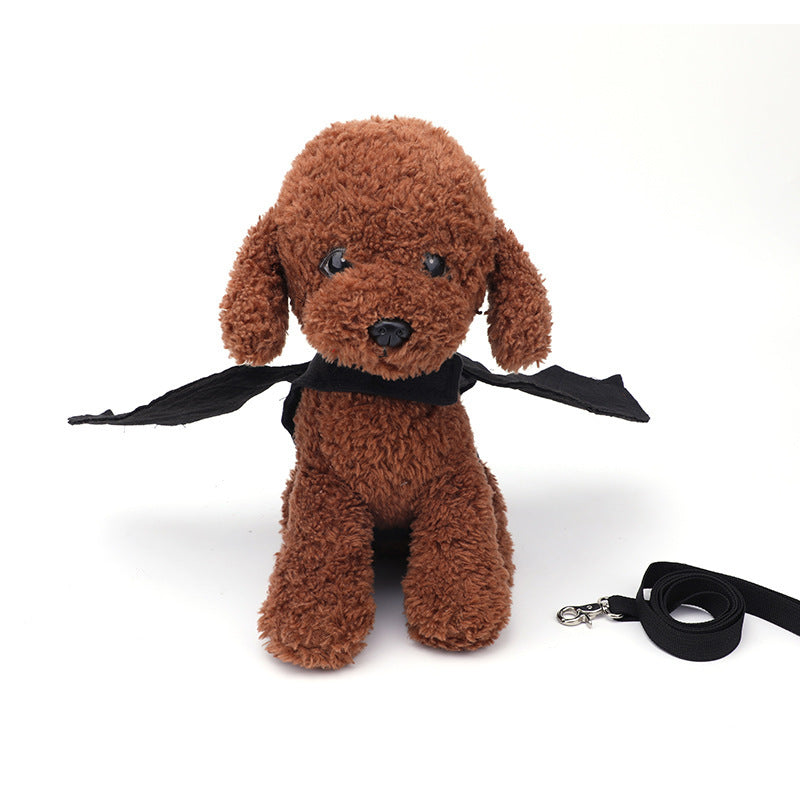 Dog Halloween Wings: Black Bat Costume with Optional Leash For Dogs Accessories