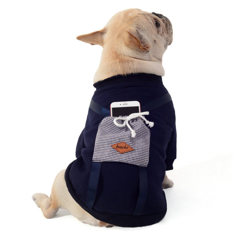 Padded Dog Sweater Coat | Casual Dog Sweater with Bag Accessories