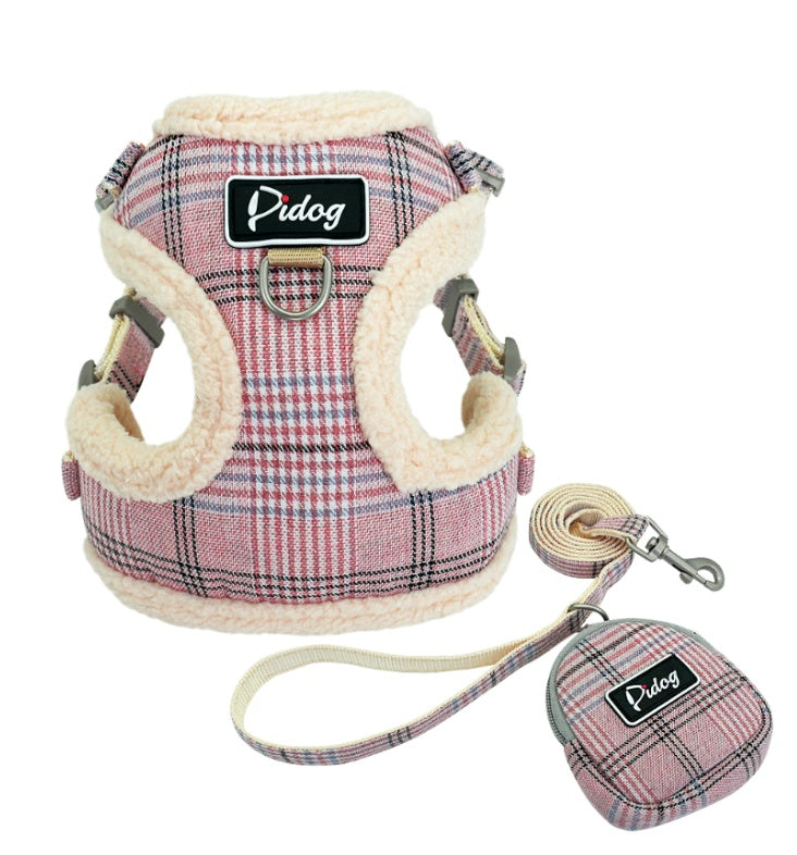 Adjustable Dog Harness and Leash Set for Small and Medium Dogs - Pink / M - Accessories