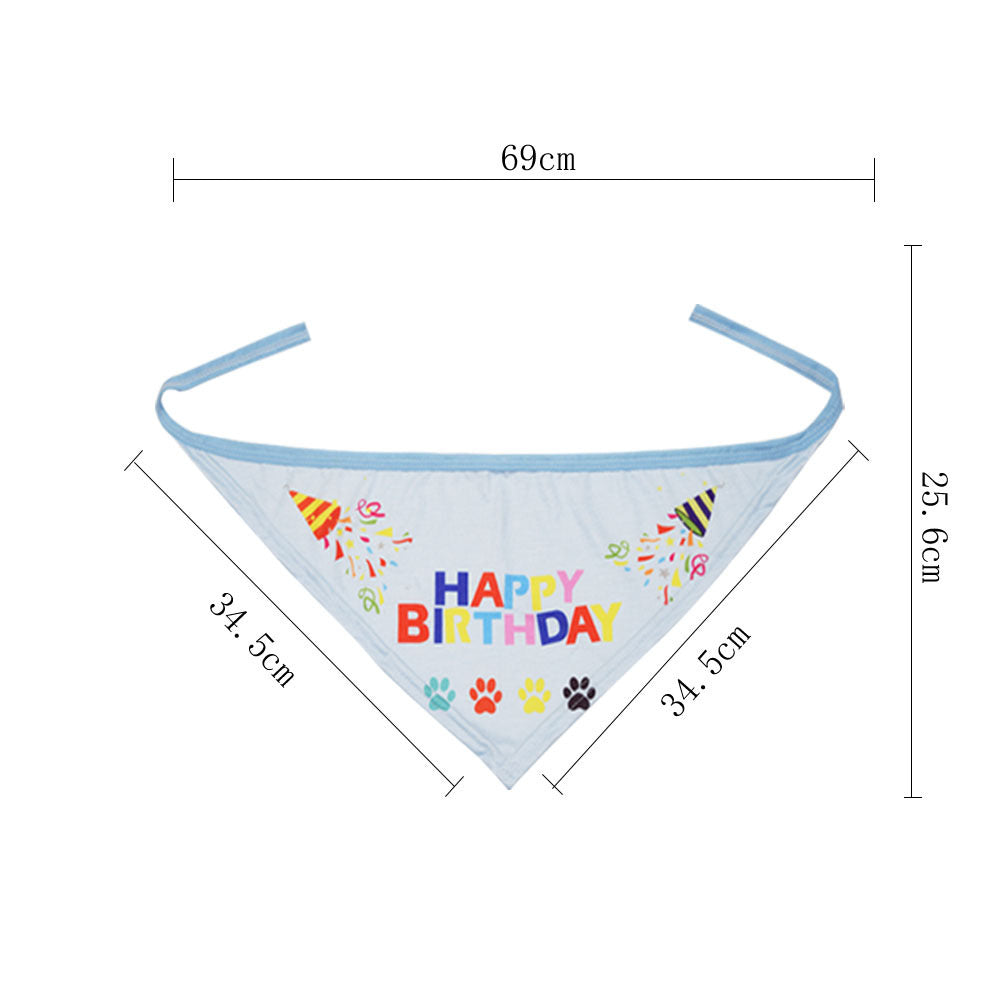 Creative Dog Birthday Hat Birthday Party Hat Printing Pet Triangular Birthday Scarf birthday