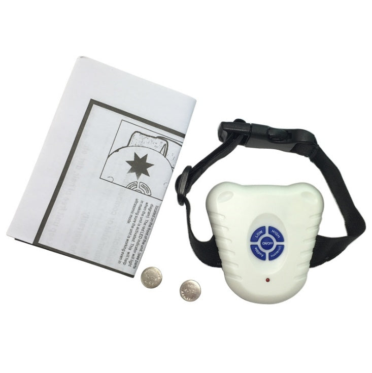 Ultrasonic Anti Bark Training Collar | Vibration Activated Device for All Dogs White dog training