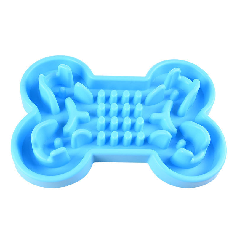 Slow Feeder Dog Bowl | Anti Gulping Puzzle Bowl for Digestion 24x17x3.8CM / blue travel