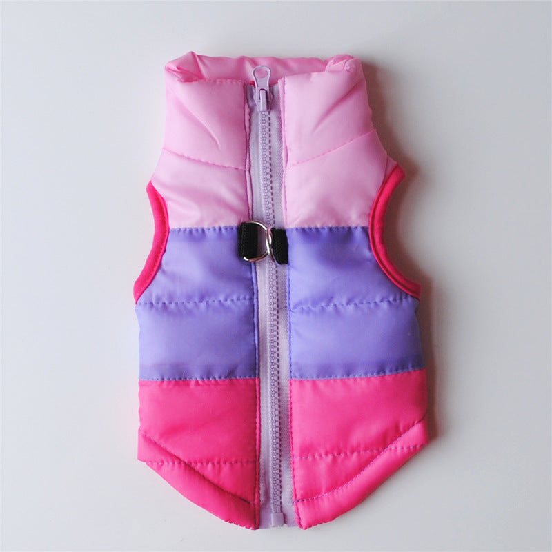Winter Dog Puffer Vest And Jacket | Three-Piece Dog Coat Set - Rose red / L - coats