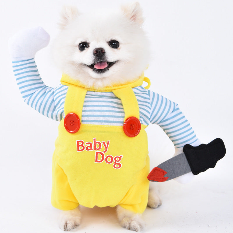 Halloween Funny Dog Clothes: Creative Dog Transformation Costume Halloween Yellow Sword / L Accessories
