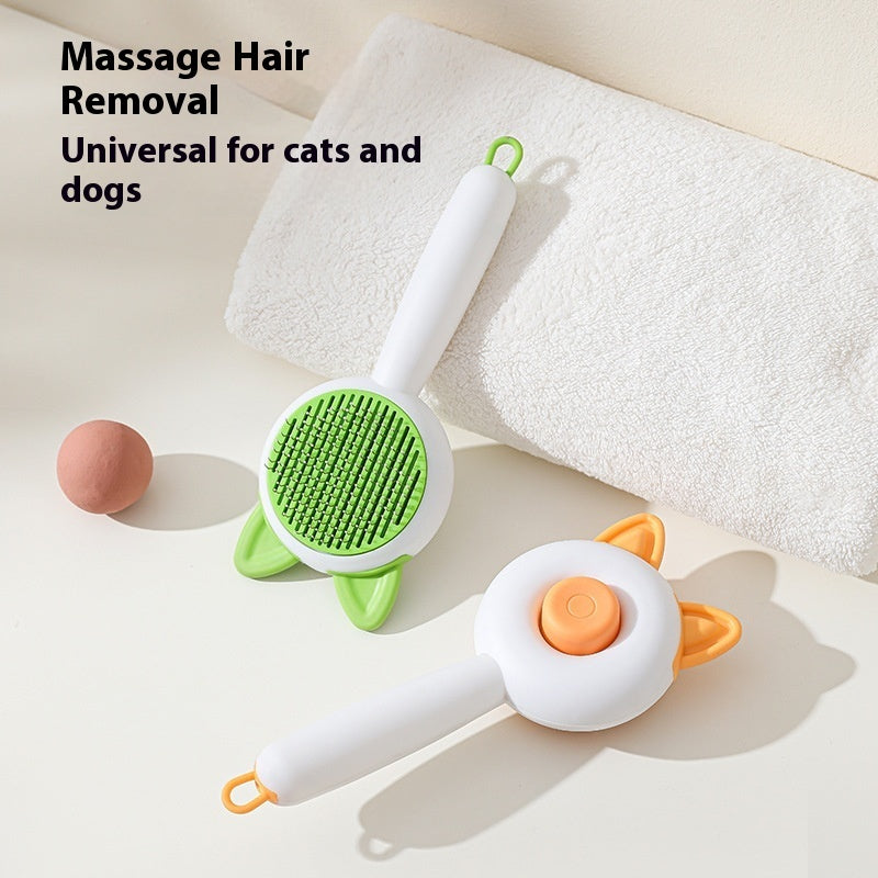 Self Cleaning Dematting Brush for Dogs And Cats | One Click Dog Hair Remover home