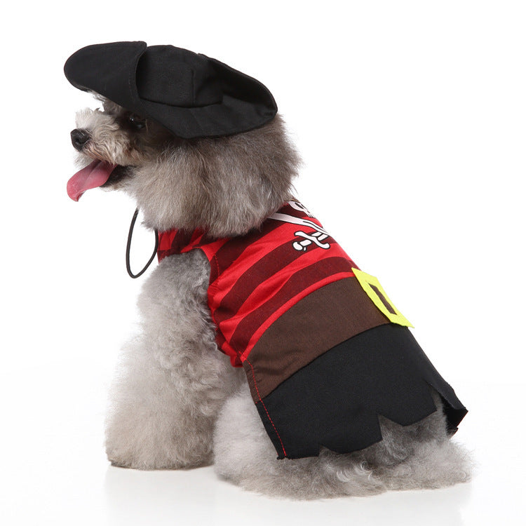 Dog Halloween Christmas Festive Dress Up Costume: Dog Halloween and Christmas Outfits SDZ135 Striped Pirate / L